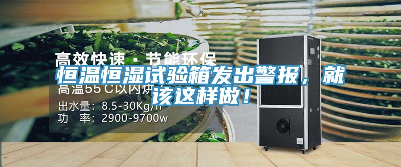 恒溫恒濕試驗箱發出警報，就該這樣做！