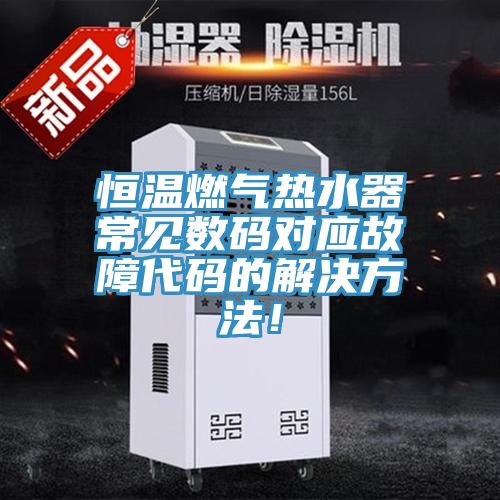 恒溫燃氣熱水器常見數碼對應故障代碼的解決方法！